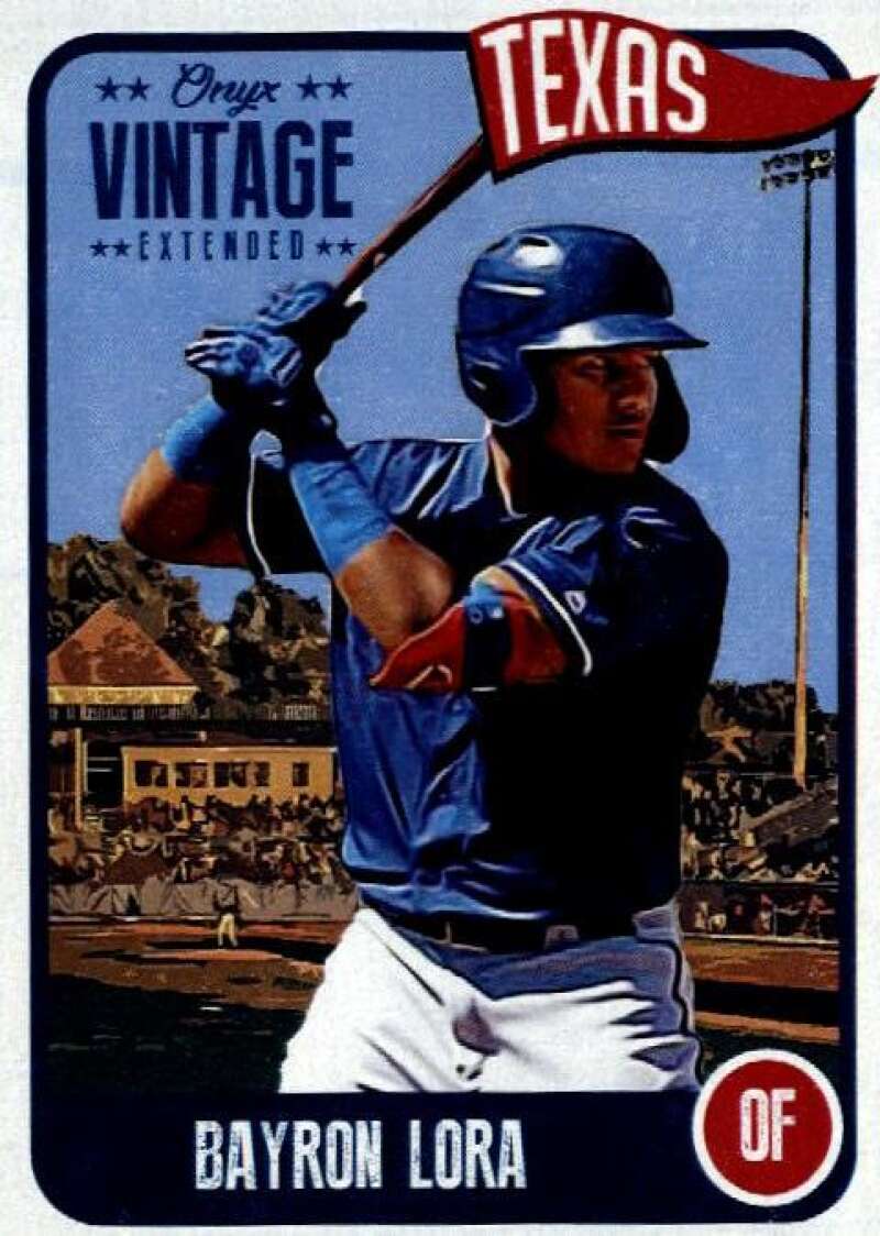 2020 Onyx Vintage Extended Bayron Lora RC Rookie Texas Rangers  Baseball Trading Card
