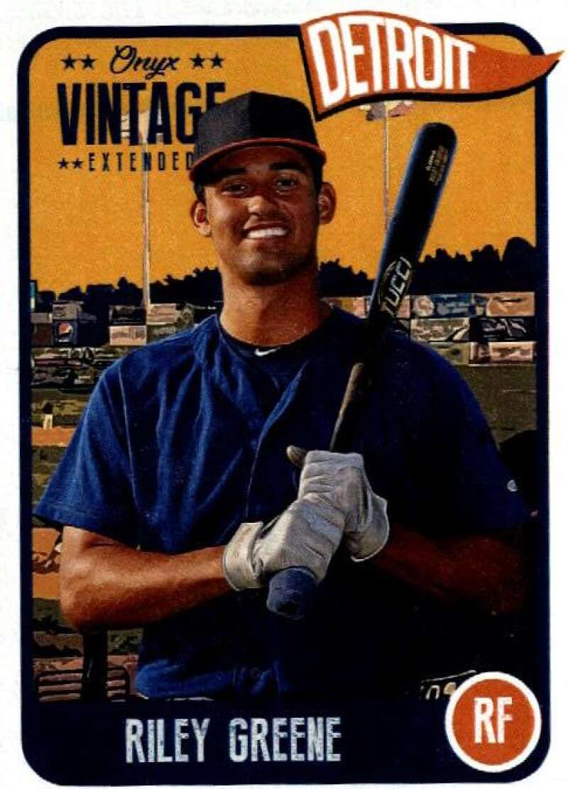 2020 Onyx Vintage Extended Riley Greene RC Rookie Detroit Tigers  Baseball Trading Card