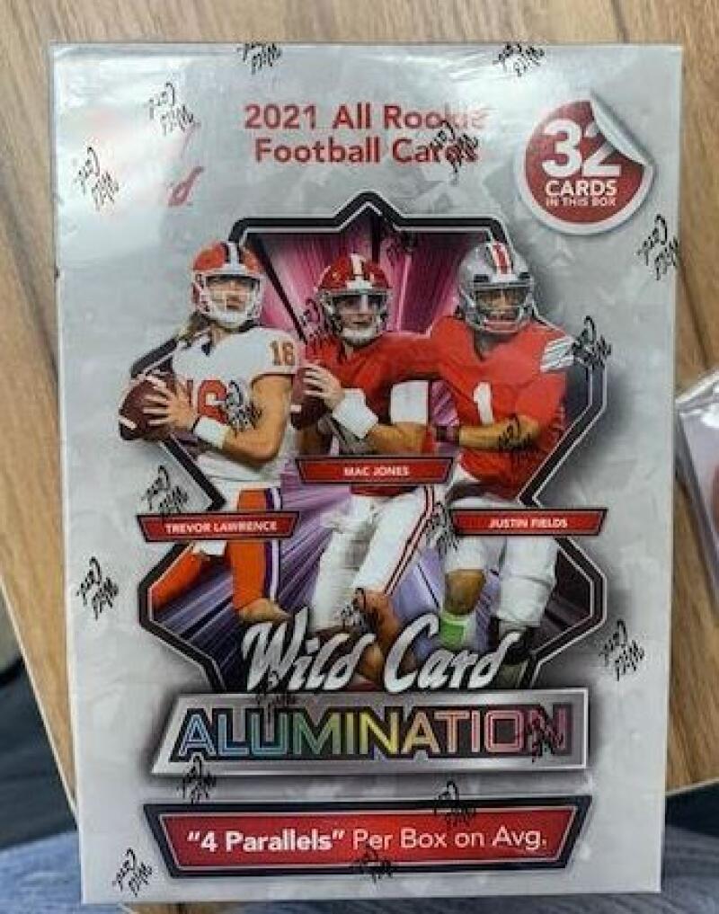 2021 Wild Card Alumination All Rookie Football Blaster Box FACTORY SEALED (32 cards per box) 