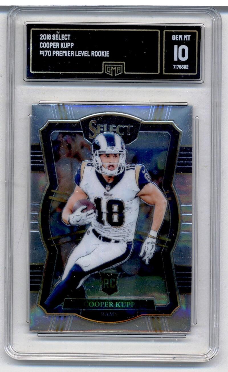 2018 Panini Select Premier Level #170 Cooper Kupp RC Rookie NFL Football Trading Card Graded (GMA 10 GEM MINT) Los Angeles Rams