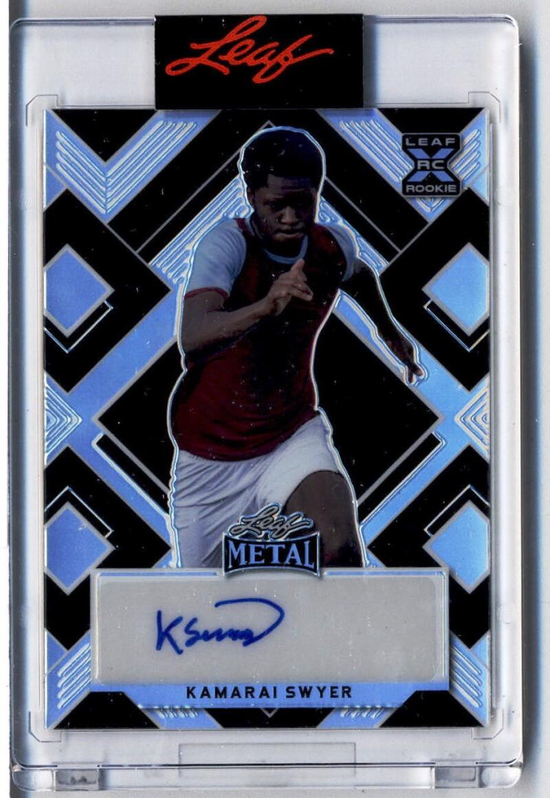 2022 Leaf Metal Black Silver Autograph #BA-KS1 Kamarai Swyer AUTO 13/15 Soccer Trading Card 